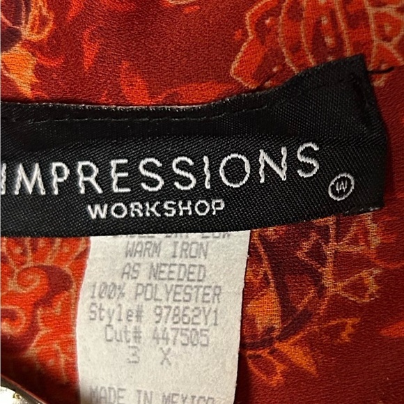 IMPRESSIONS Vintage 1990s Red/Orange Floral Reversible Maxi Dress NWT Size 3X - Picture 8 of 14